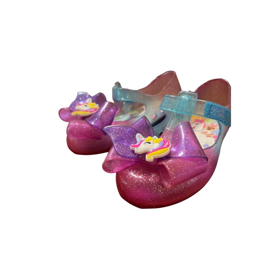 Jojo Siwa Girls Glitter Unicorn Jelly Shoes With Bow Size 9
